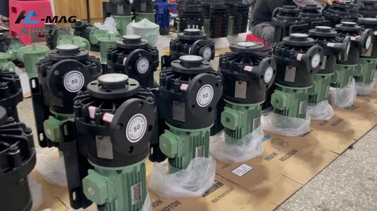 Acid & Alkali Corrosion Resistant PP/ETFE Chemical Plastic Magnetic Pump for Hydrochloric Acid Circulation 