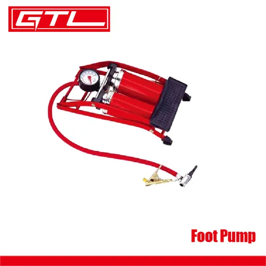 Double Cylinder Accurate Pressure Gauge Bike Foot Pump Portable Foot Air Floor Pumps for Bikes Car Bicycle Motorcycles (48300004/48300008) 