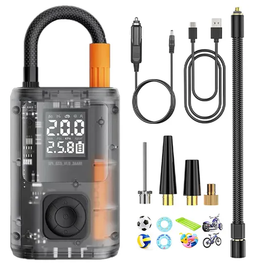 6000mAh Portable 150psi Air Pump Electric Tire Inflator Cordless Rechargeable Air Compressor for Car Tire Inflator 