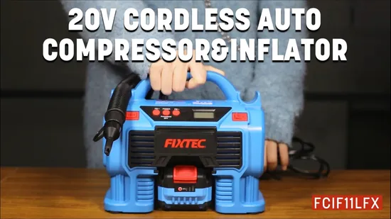 Fixtec 20V Cordless Tire Inflator Home Car Air Pump Portable 160psi Electric Air Compressor 