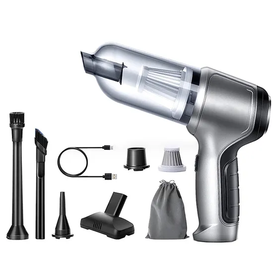 Versatile ABS Car Vacuum with Air Duster and Rechargeable Battery 