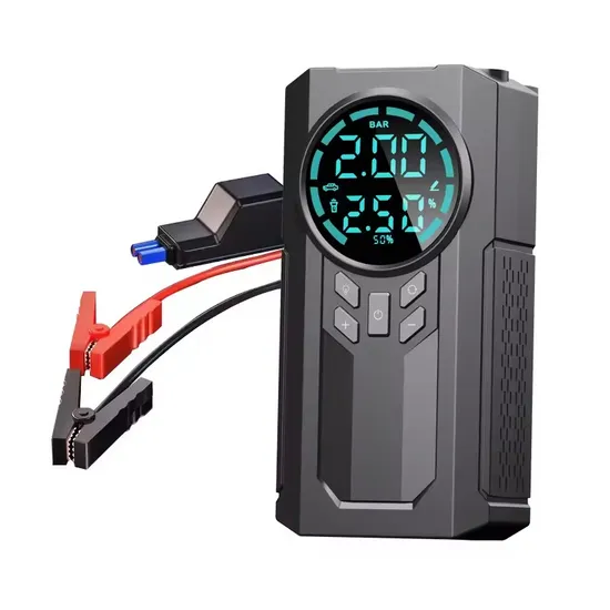Portable Cordless Car Battery Emergency Starter Tire Air 12V Car Air Pump with Emergency LED Light Portable 