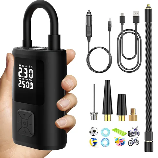 Popular Wireless Tire Inflator Digital Display Newest 150psi Rechargeable Air Compressor USB Charging Line Air Pump 